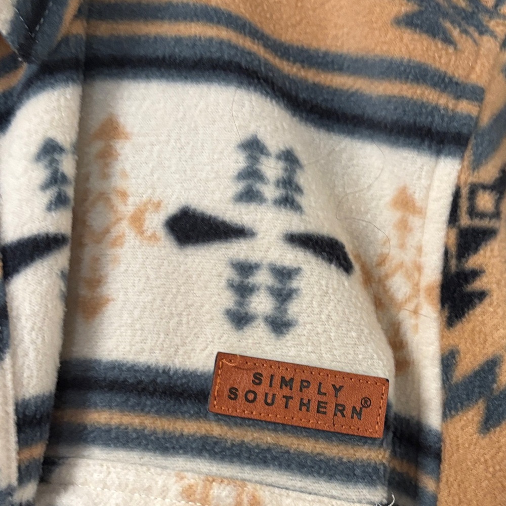 Simply Southern Tan and Black Aztec Shirt Jacket - Picture 2 of 9